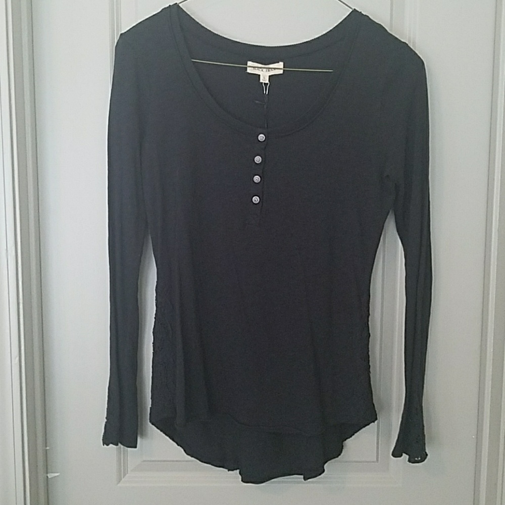 Long Sleeve Crochet Detailed Knit Top
